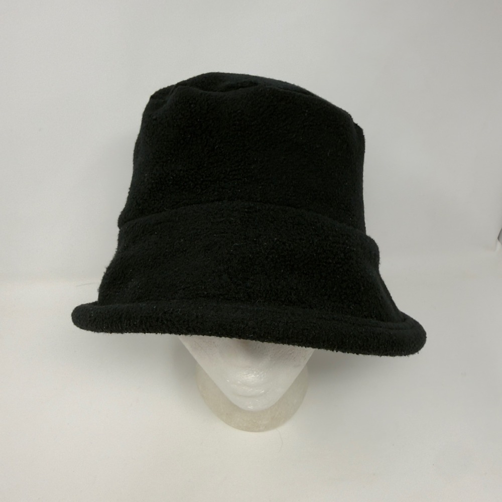 Vintage Eddie Bauer Polartec Fleece Bucket Hat Black Womens One Size Made in USA